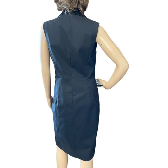 Altuzarra Black Satin Dress Size 8 Sleeveless With Gold Embroidery - Picture 2 of 10